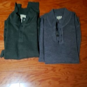 2 mens sweaters size medium..one is medium brown and the 2nd one is olive